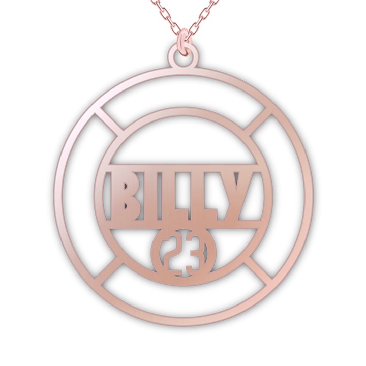 Personalized Name and Number Line Graphic 925 Sterling Silver Pendant Necklace