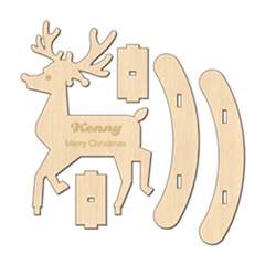 Personalized 3d Name Deer Wood Ornament
