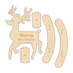 Personalized 3D Name Deer Wood Ornament Front