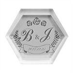 Personalized Rose Hexagon Wood Jewelry Box Front