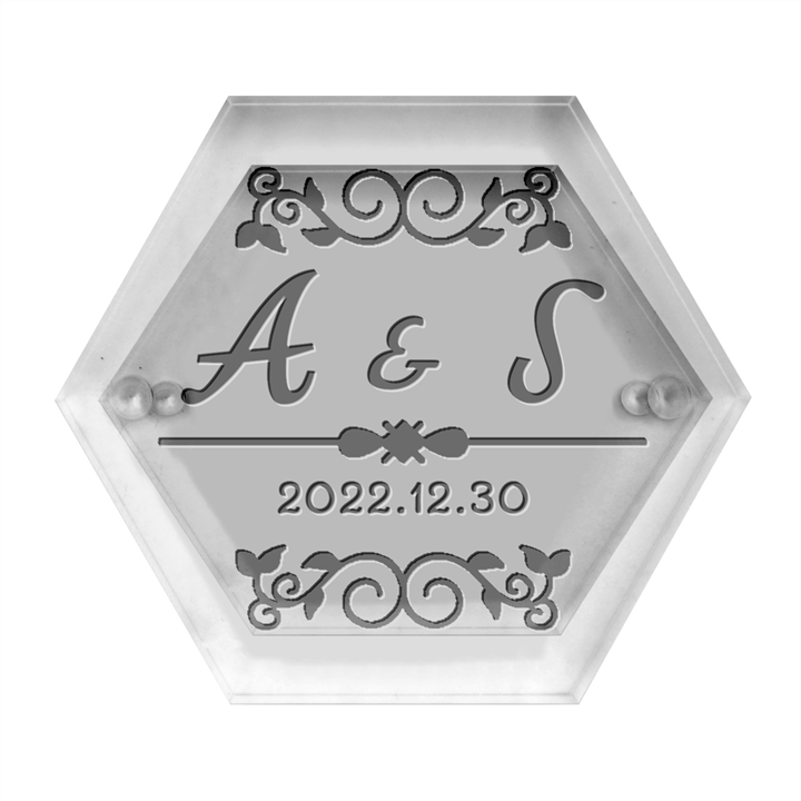 Personalized Initial Wedding Hexagon Wood Jewelry Box