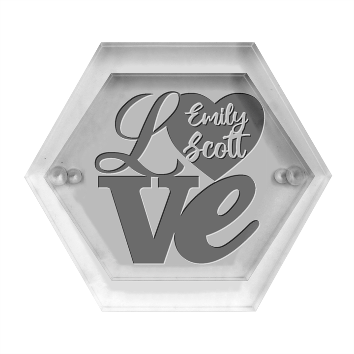 Personalized Love Anniversary Date Name Hexagon Wood Jewelry Box