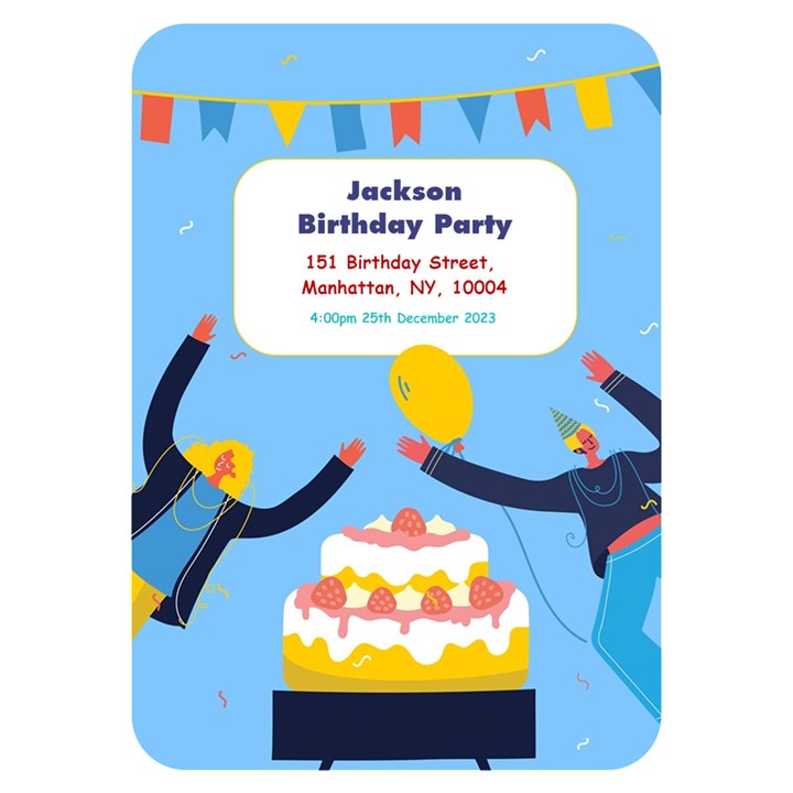 Birthday Invitation Card 5  x 7  (Rounded)