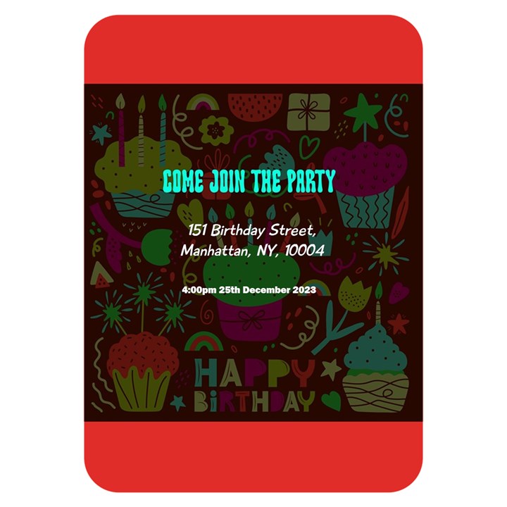 Birthday Invitation Card 5  x 7  (Rounded)