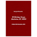 Xmas Invitation Card 5  x 7  Back
