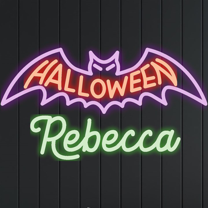 Personalized Halloween Bat Name Neon Signs and Lights