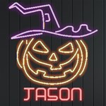 Personalized Halloween Pumpkin Name Neon Signs and Lights Front