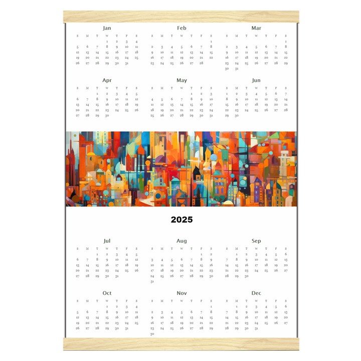 Personalized Calendar Style 2 Canvas Yearly Calendar 16  x 22 