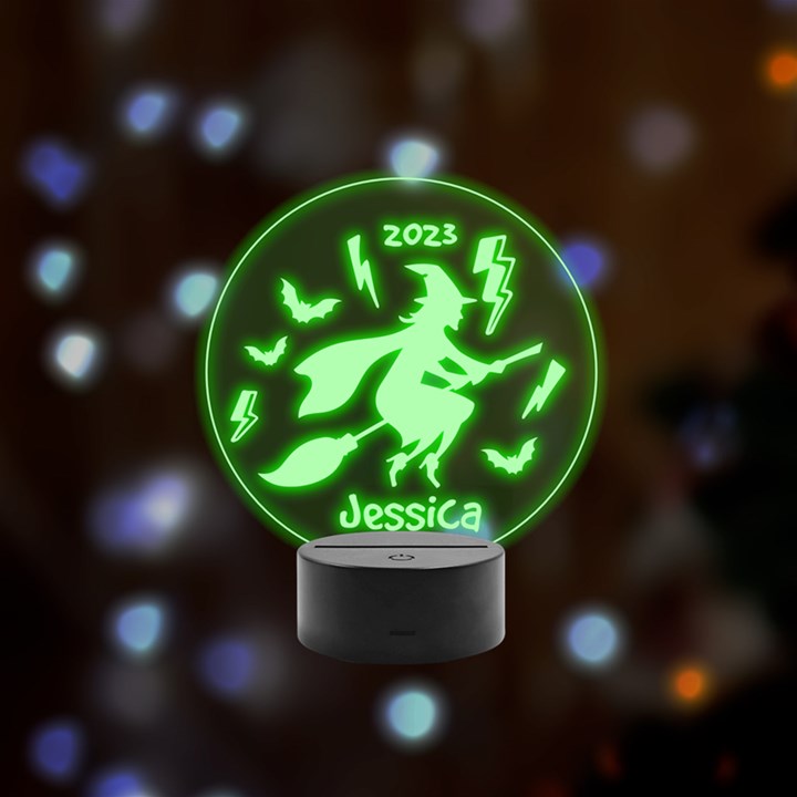 halloween Remote LED Acrylic Message Display (Black Round Stand) 