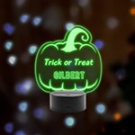 halloween Remote LED Acrylic Message Display (Black Round Stand)  Front