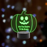 halloween Remote LED Acrylic Message Display (Black Round Stand)  Front