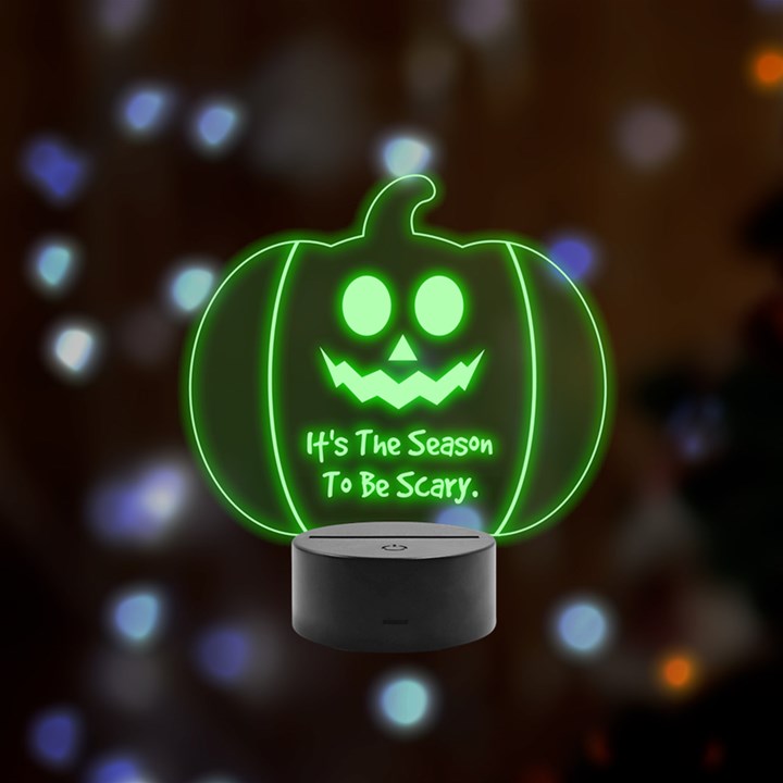 halloween Remote LED Acrylic Message Display (Black Round Stand) 