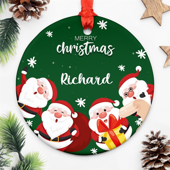 Christmas Santa Ornament (Round)