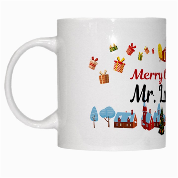 Personalized Merry Christmas Santa Claus Presents Name White Mug
