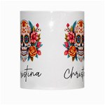 Personalized Halloween Bones Skull Finados Name White Mug Center