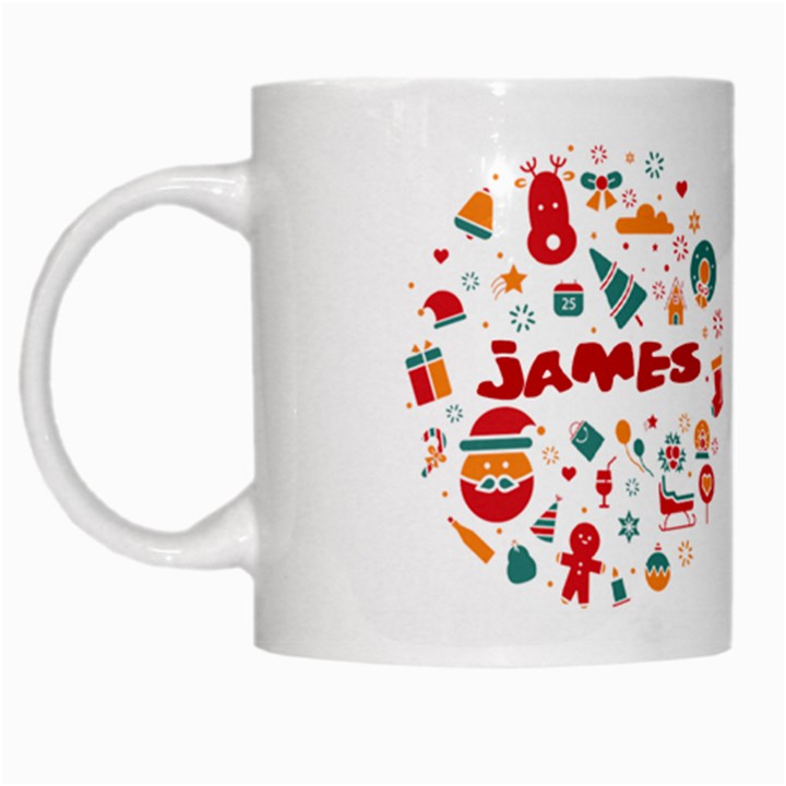 Personalized Xmas Little Things Name White Mug