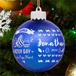 Personalized Easter Day Rabbit Egg Name LED Glass Sphere Ornament Back