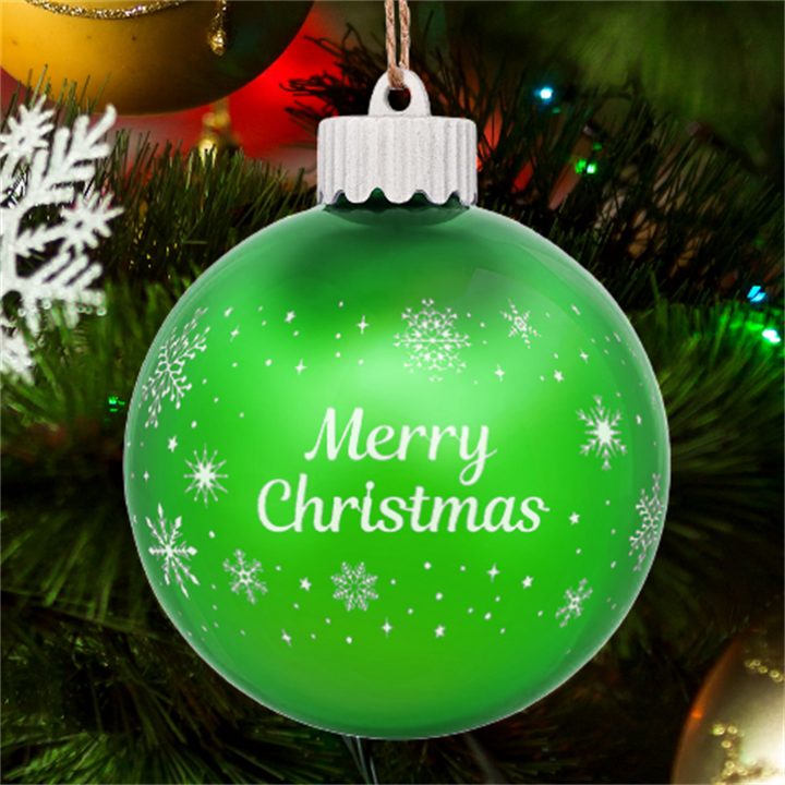 Personalized Merry Christmas Snowflake Name LED Glass Sphere Ornament