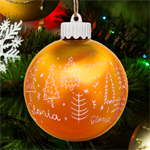 Personalized Merry Christmas Tree Name LED Glass Sphere Ornament Back