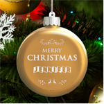 Christmas LED Glass Round Ornament Front