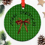 Merry Christmas Name and Year Round Ornament (Two Sides) Back