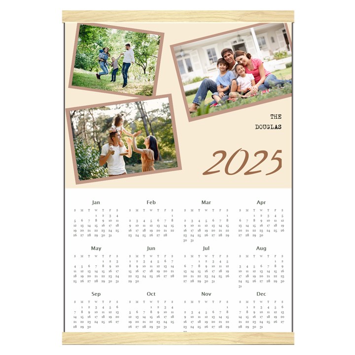 Personalized Family Calendar Canvas Yearly Calendar 16  x 22 