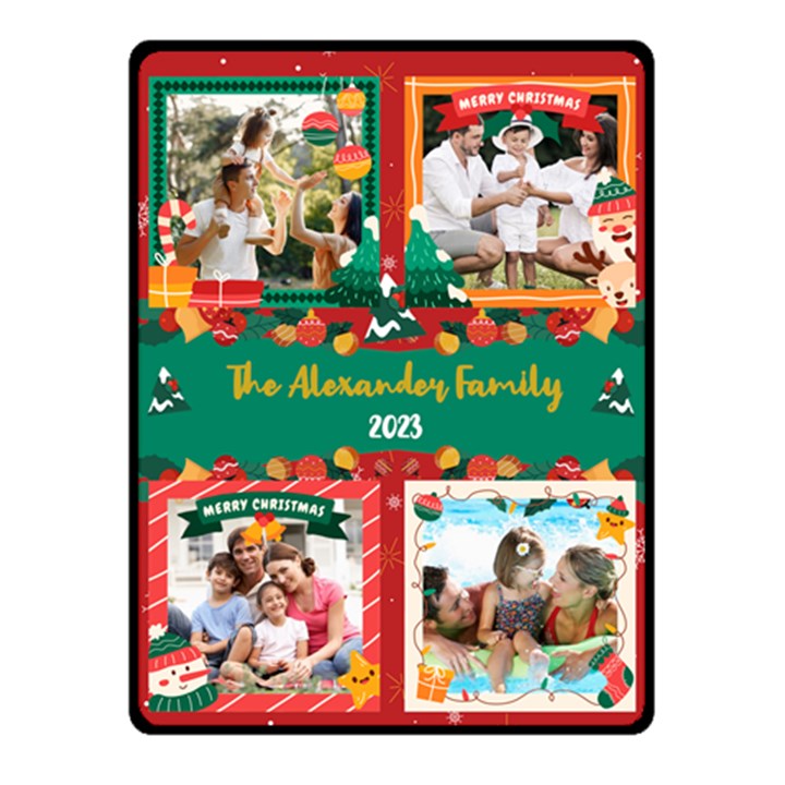 Christmas Family Name Small Blanket Fleece Blanket (Small)