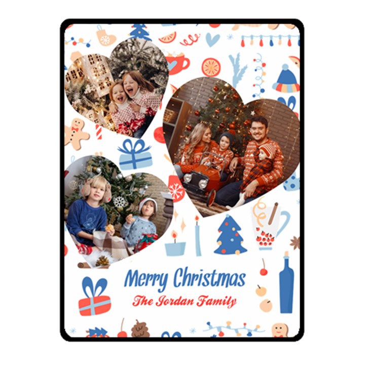 Christmas Family Photo Small Blanket Fleece Blanket (Small)