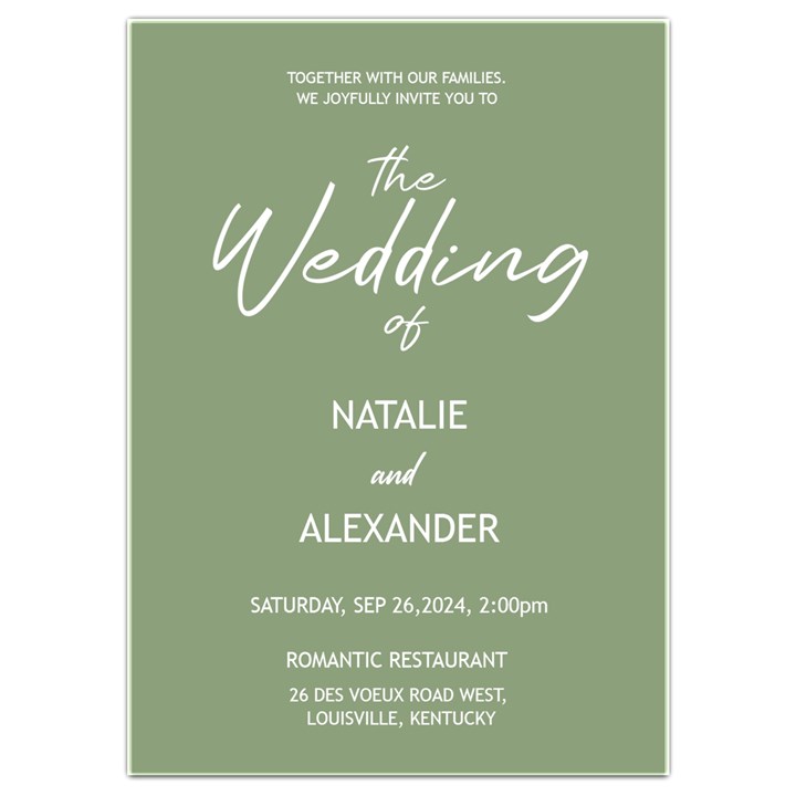Wedding Invitation Card Invitation Card 5  x 7 