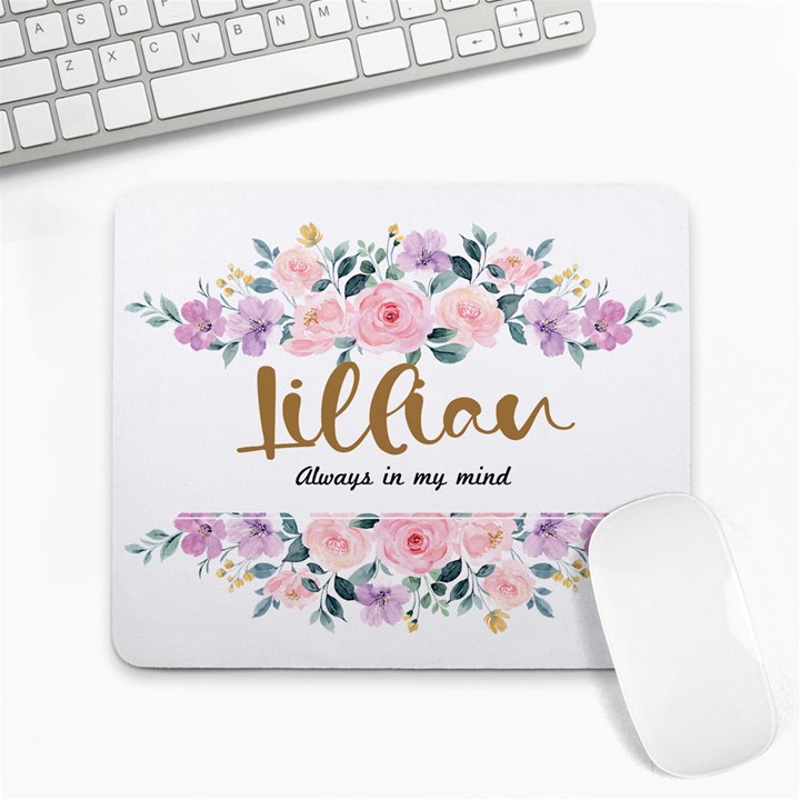 Watercolor Flower Name Mousepad Collage Mousepad