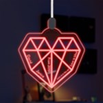 Happy Valentine Heart Diamond LED Acrylic Ornament Front