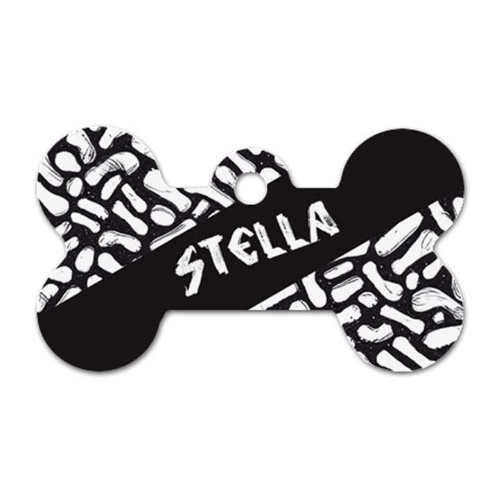 Bone Graphic Pattern Dog Tag Bone (One Side)