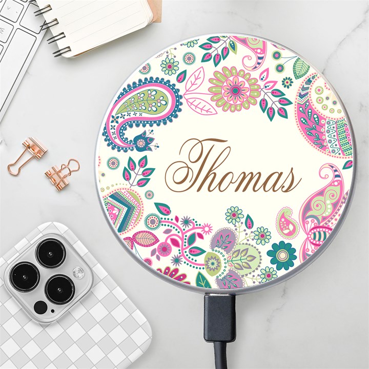 Personalized Paisley Name Wireless Fast Charger Wireless Fast Charger(White)