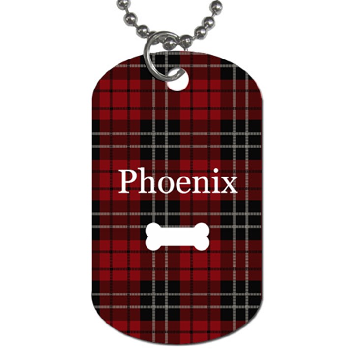Plaid Pattern Name Dog Tag Dog Tag (One Side)