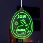 Easter Rabbit LED Acrylic Ornament Front