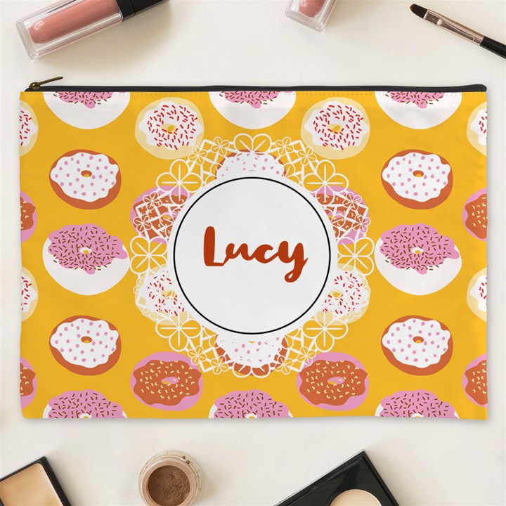 Personalized Donut Pattern Name Cosmetic Bag Cosmetic Bag (XXXL)