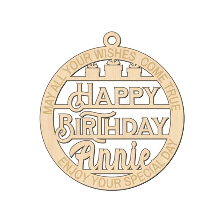 Personalized Happy Birthday Wood Ornament Wood Ornament