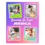 Personalized Baby Photo Name Large Blanket Two Sides Premium Plush Fleece Blanket (Large) 80 x60  Blanket Front