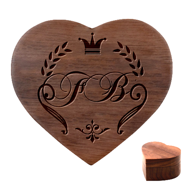 Personalized Initial Heart Wood Jewelry Box Heart Wood Jewelry Box