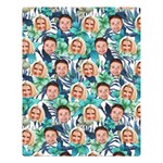 Personalized Couple Many Faces Hawaii Blanket Two Sides Premium Plush Fleece Blanket (Large) 80 x60  Blanket Back