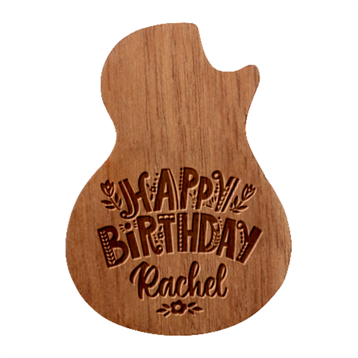 Personalized Happy Birthday Name Guitar Picks Set Guitar Shape Wood Guitar Pick Holder Case And Picks Set