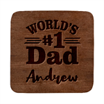 Personalized World Number 1 Dad Name Guitar Picks Set Square Wood Guitar Pick Holder Case And Picks Set Front