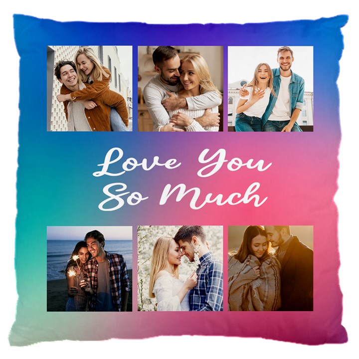Personalized Love Couple 6 Photo Cushion 16  Baby Flannel Cushion Case (Two Sides)