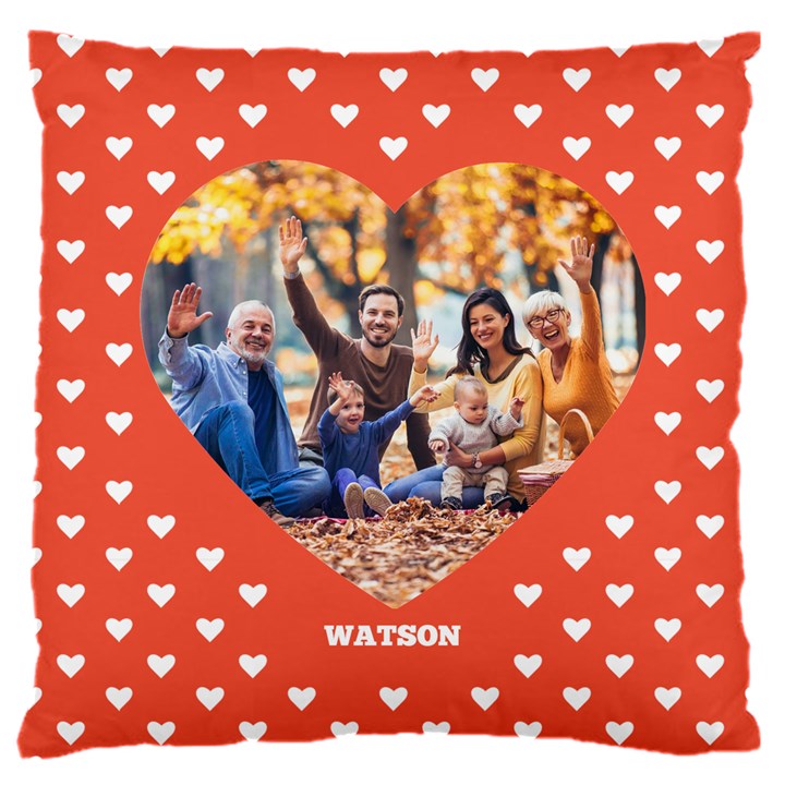 Personalized Family Name Photo Love Heart 16  Baby Flannel Cushion Case (Two Sides)