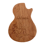 Personalized Unicorn Guitar Picks Set Guitar Shape Wood Guitar Pick Holder Case And Picks Set Front
