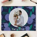 Personalized Fruit Couple Photo Names Cosmetic Bag Cosmetic Bag (XXXL) Front