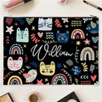 Personalized Cat Illustration Name Cosmetic Bag Cosmetic Bag (XXXL) Back