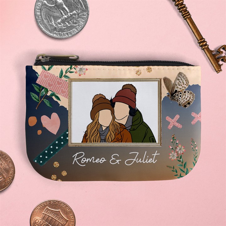 Personalized Photo Illustration Lover Name Mini Coin Purse Mini Coin Purse