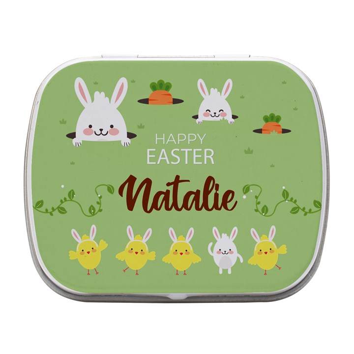 Personalized Easter Name Small Metal Box Small Metal Box (White)