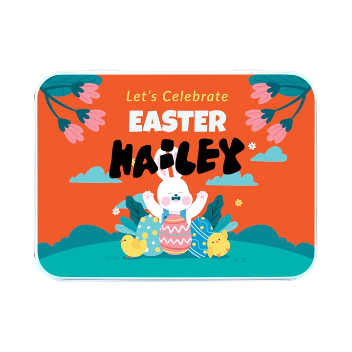 Personalized Easter Name Flip Top Metal Box Flip Top Metal Box (Silver)  
